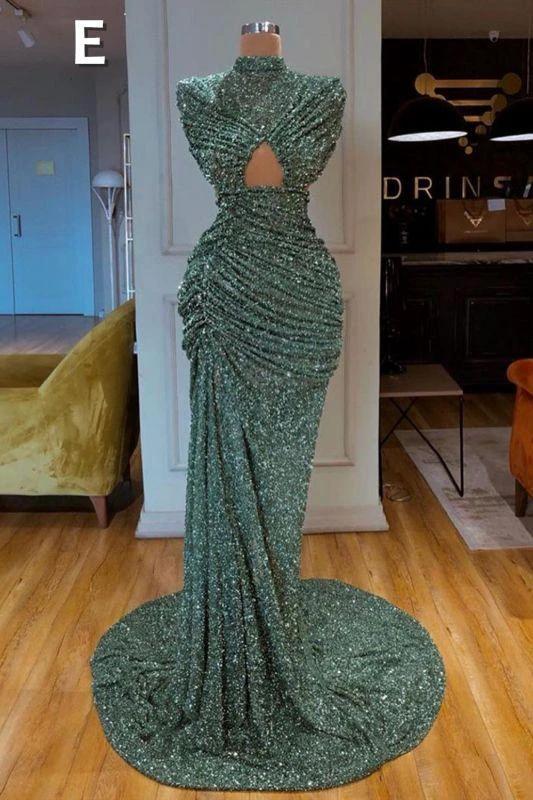 Sexy Long Mint Green Sequins Prom Dress Mermaid - Image 7