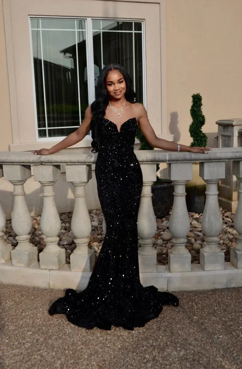 Sexy Mermaid Glitter Prom Dress Long Evening Gowns Black Women Formal Dresses Y4199 - Image 2