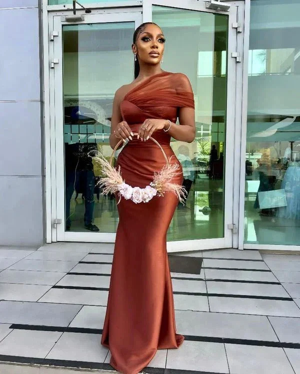 Sexy Mermaid On Shoulder Prom Dress Evening Dress Y4860 - Image 2