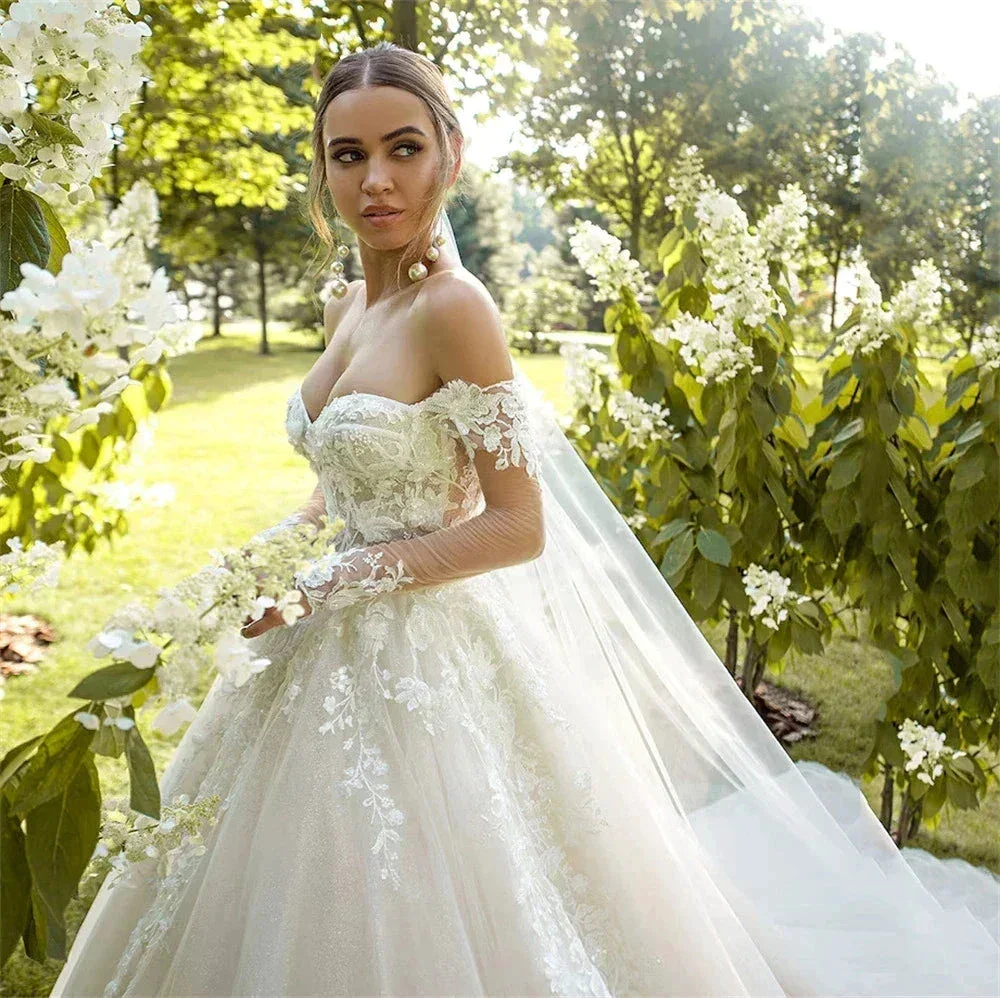 Sexy Off Shoulder Pretty Backless Mopping Wedding Dresses Fascinating Elegant Spaghetti Straps Boho Lace Applique Bride Gown - Image 4