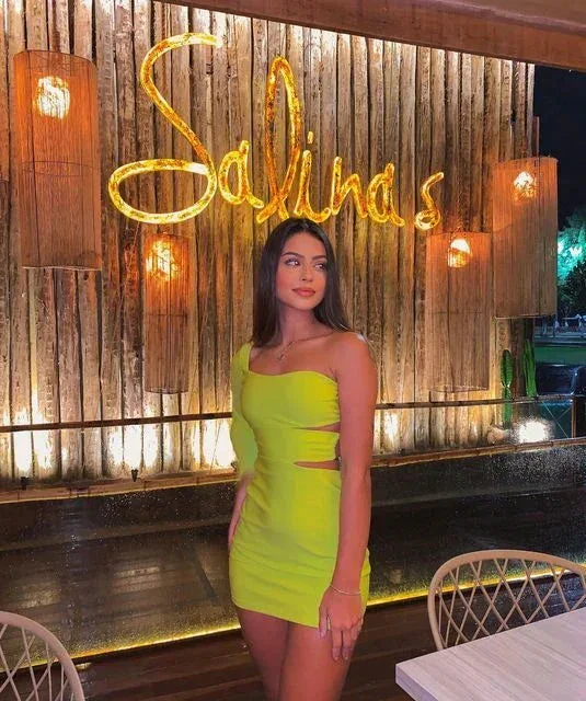 Sexy One Shoulder Bodycon Dress Mini Homecoming Dress Y2185 - Image 2
