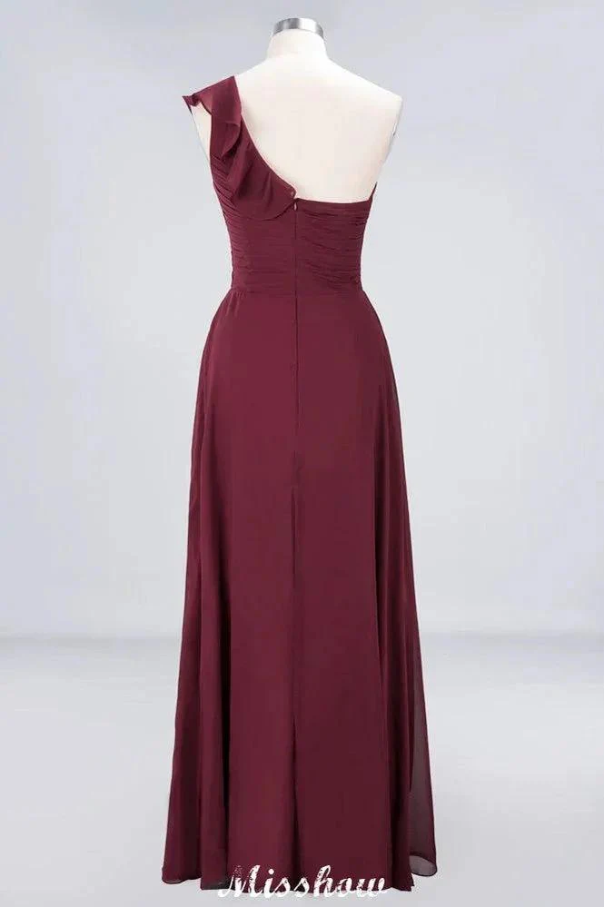 Sexy One-Shoulder Sweetheart Sleeveless Bridesmaid Dress Ruffles Beach Wedding Party Dress - Image 10
