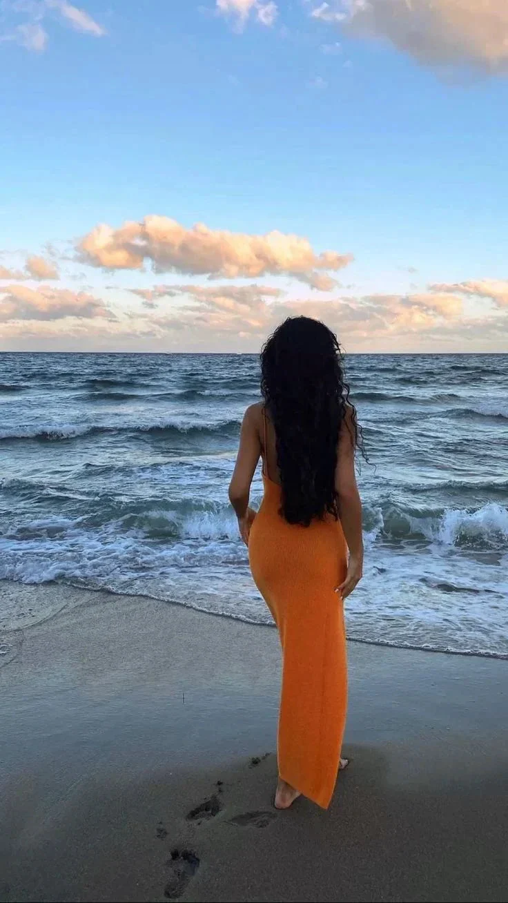 Sexy Orange Evening Dress Orange Beach Dress Y5288 - Image 2