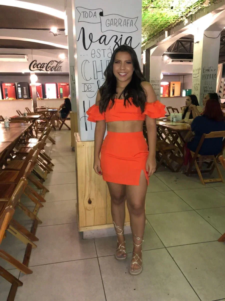 Sexy Orange Two Piece Homecoming Dress Orange Party Dress Y2189 - Image 2