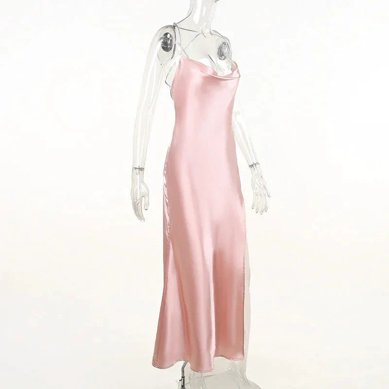 Sexy Pink Mermaid Long Prom Dress,Backless Pink Evening Dress  Y1933 - Image 2