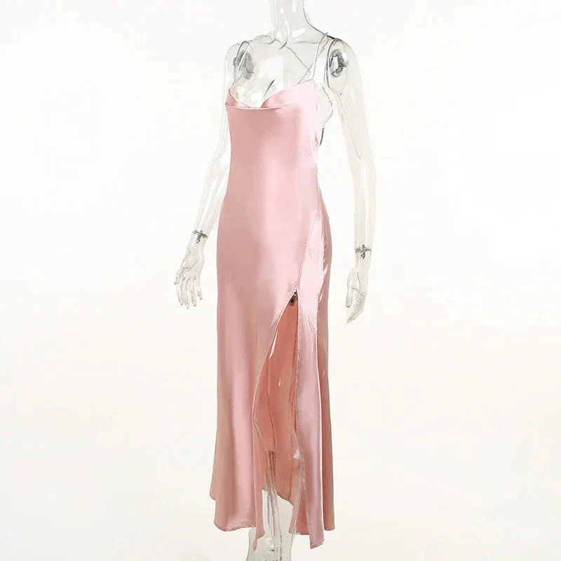 Sexy Pink Mermaid Long Prom Dress,Backless Pink Evening Dress  Y1933 - Image 5