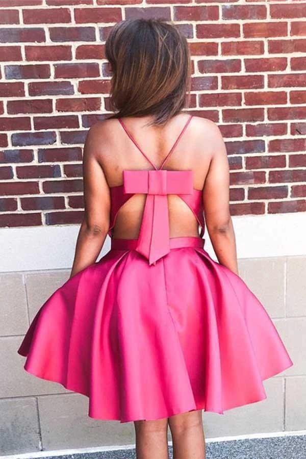 Sexy Red Spaghetti Strap A-line Homecoming Dress Short Party Gown PD153 - Image 2