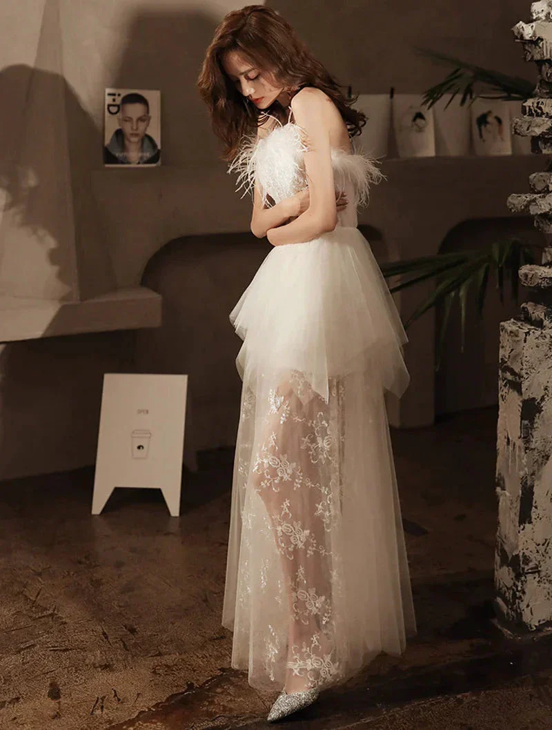 Sexy Retro Style Fashion Evening Sheer Party Dress,White Evening Dress ,Y2407 - Image 2