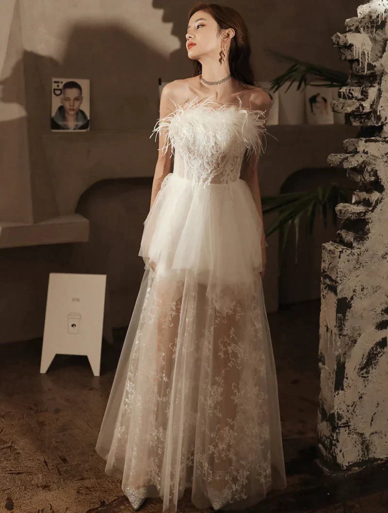 Sexy Retro Style Fashion Evening Sheer Party Dress,White Evening Dress ,Y2407 - Image 3