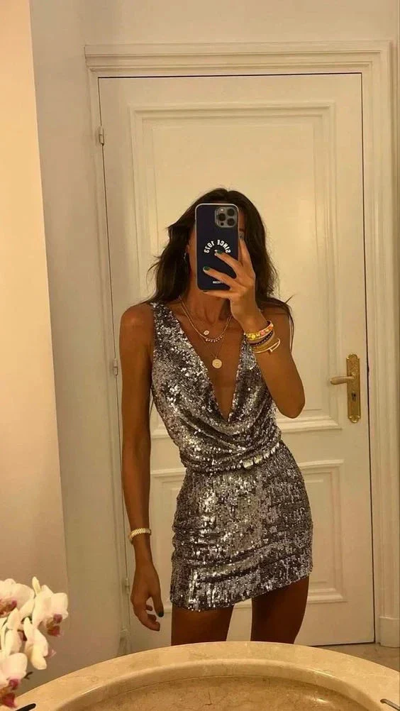 Sexy Sequins Homecoming Dress Party Dress Cocktail Dress Y2044 - Image 2