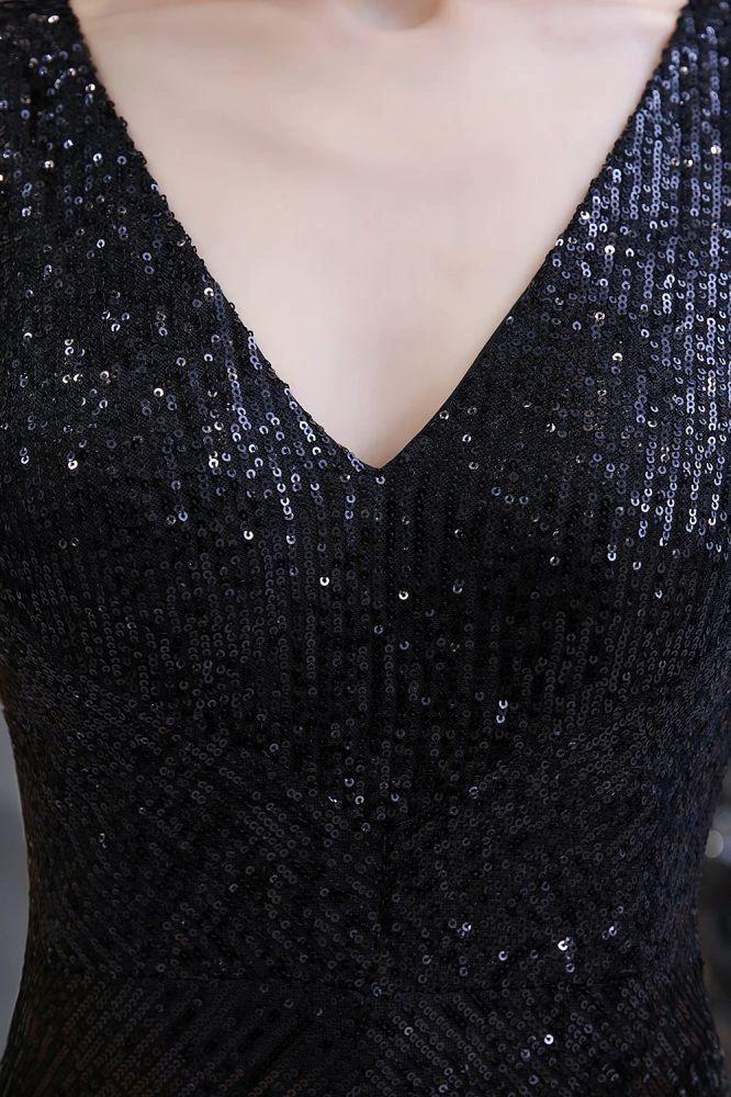 Sexy Shining V-neck Silver Sequin Sleeveless Prom Jumpsuit - Image 8