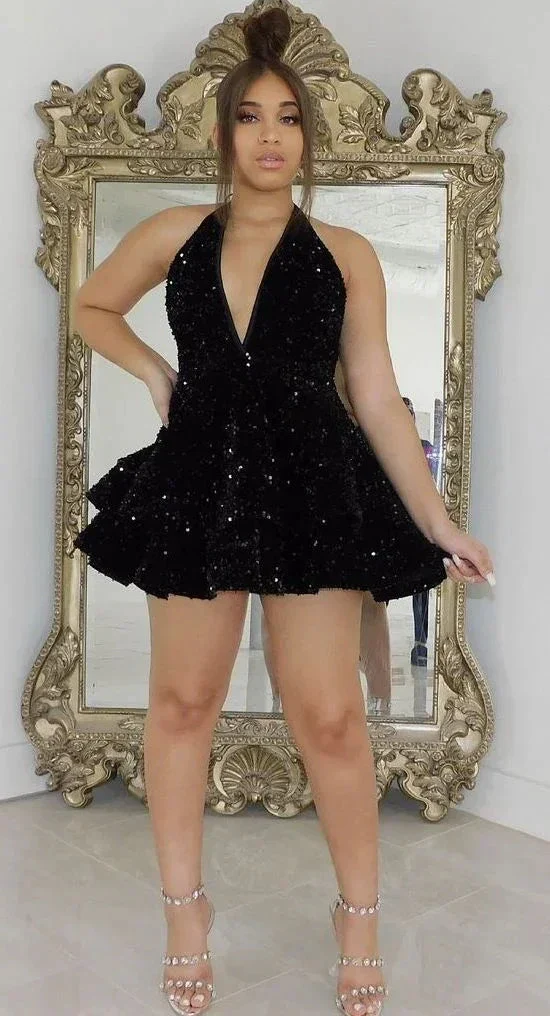 Sexy Short White/Pink/Black Homecoming Dress Sequins Party Dresses for Women Y1613 - Image 3