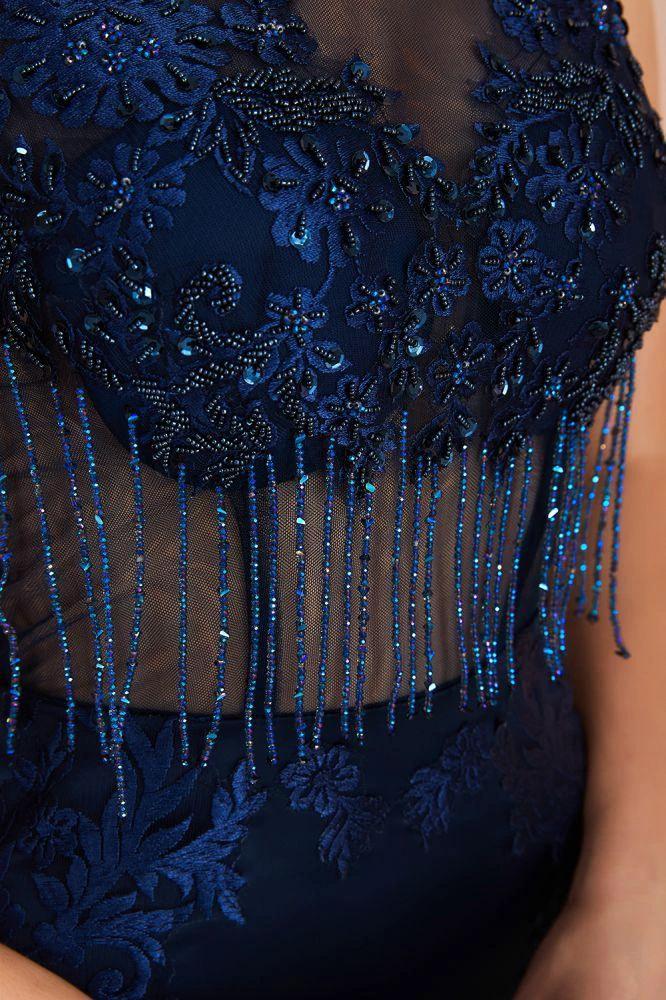 Sexy Sleeveless Mermaid Prom Dress Backless Satin Sparkly Sequins Evening Gown - Image 7