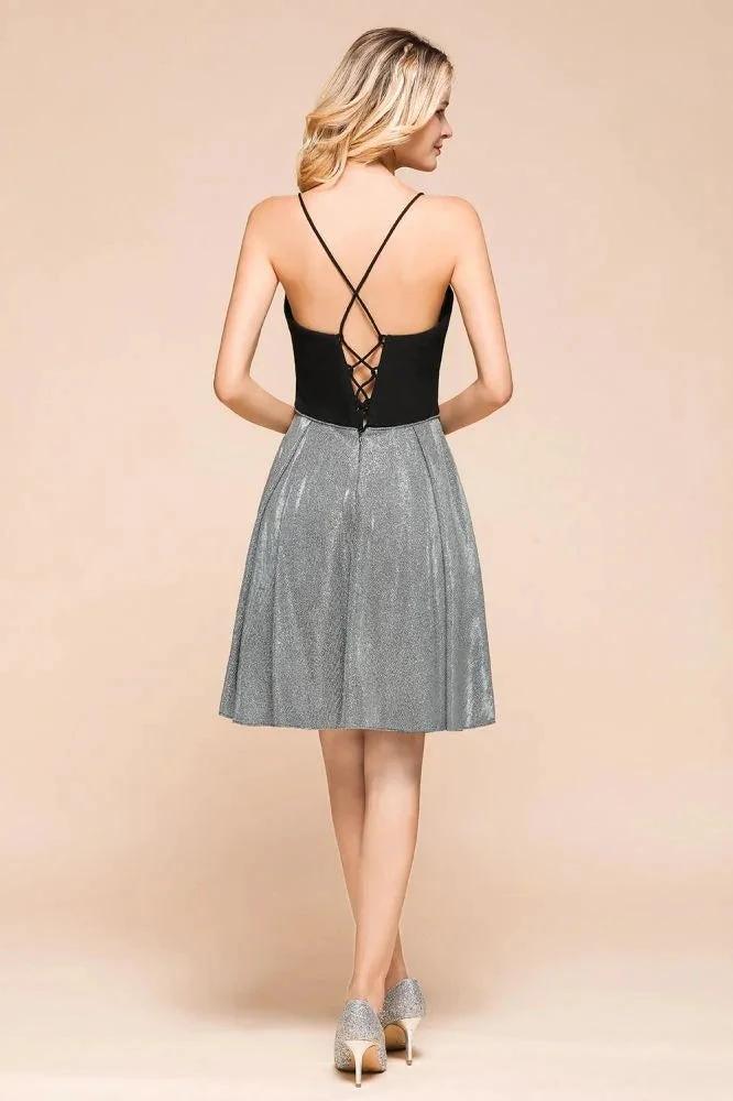 Sexy Sleeveless Short Homecoming Dress Bright V-Neck Party Dress with Pocket - Image 2