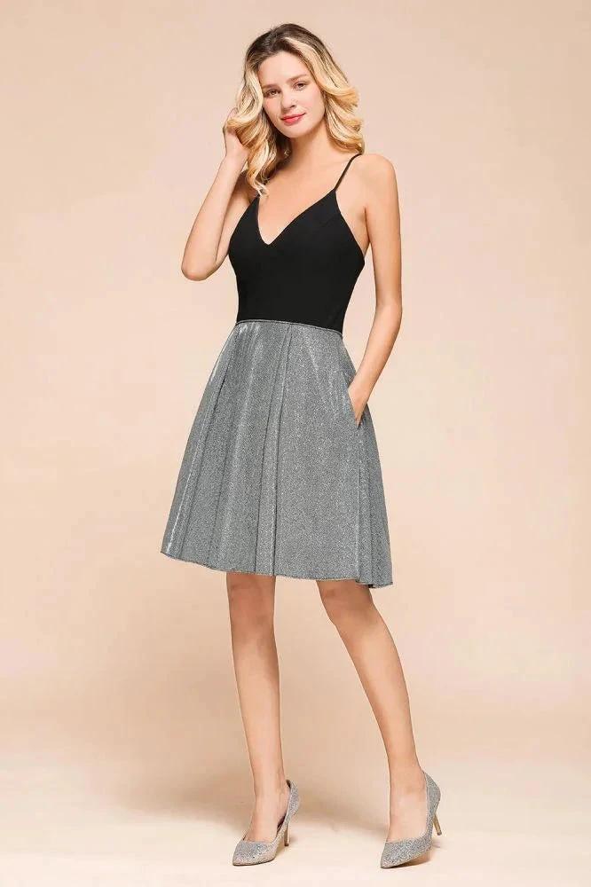 Sexy Sleeveless Short Homecoming Dress Bright V-Neck Party Dress with Pocket - Image 6