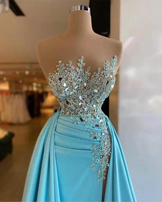 Sexy Sleeveless Sparkly Sequins Mermaid Prom Dress with Detachable Train - Image 2