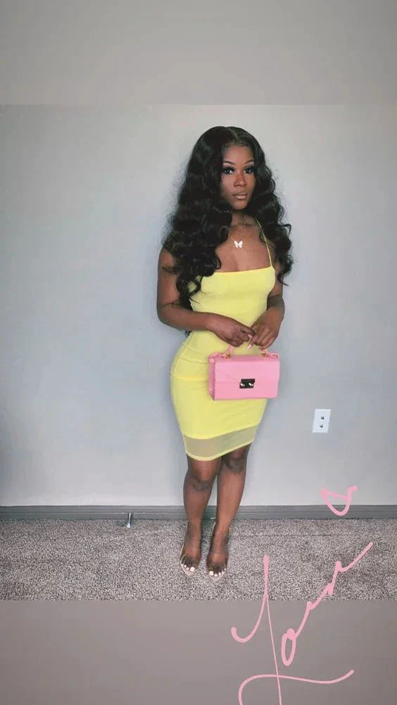 Sexy Spaghetti Straps Light Yellow Dress Light Yellow Homecoming Dress Y2196 - Image 2
