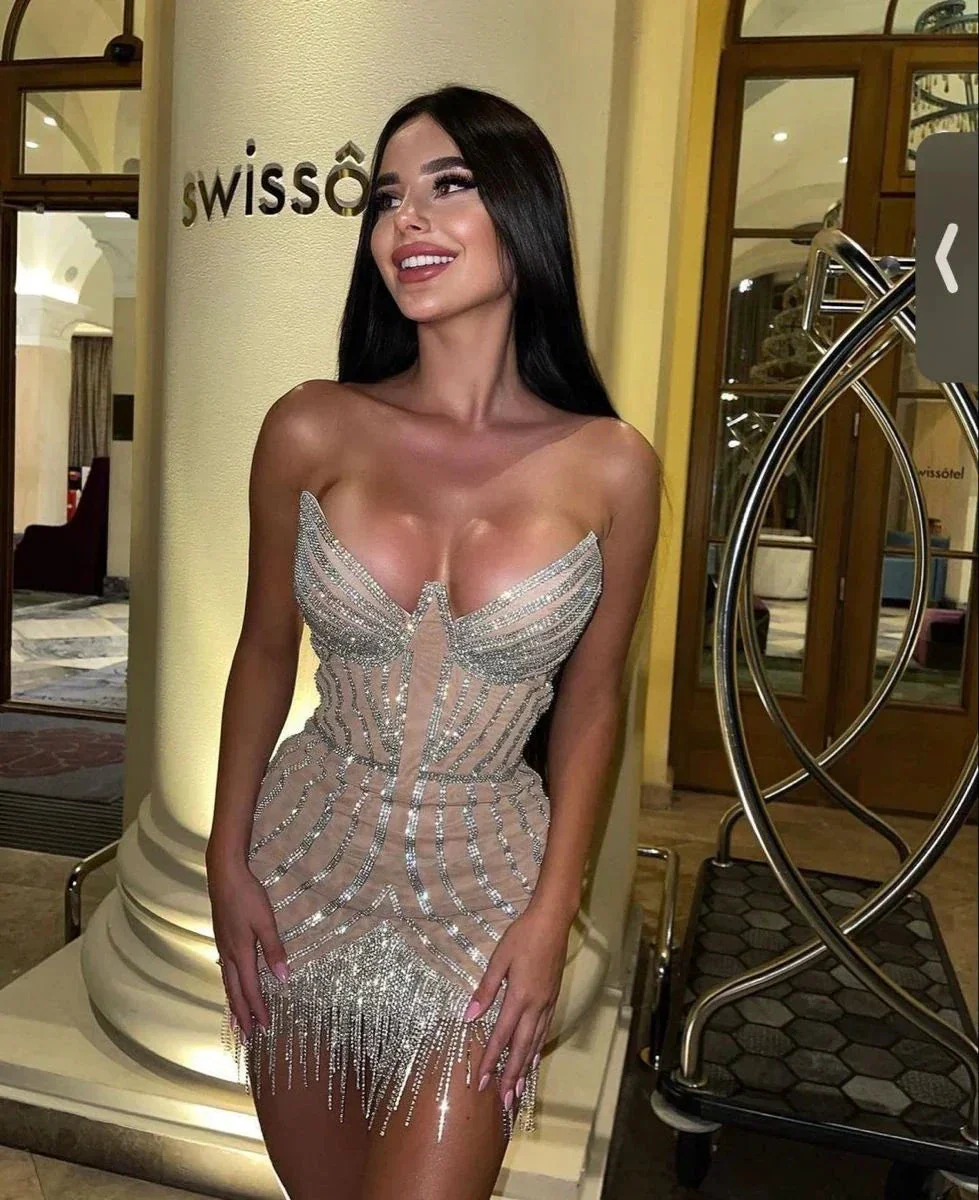 Sexy Sweetheart Birthday Party Dress Cocktail Dress Shiny Homecoming Dress Y4421 - Image 2