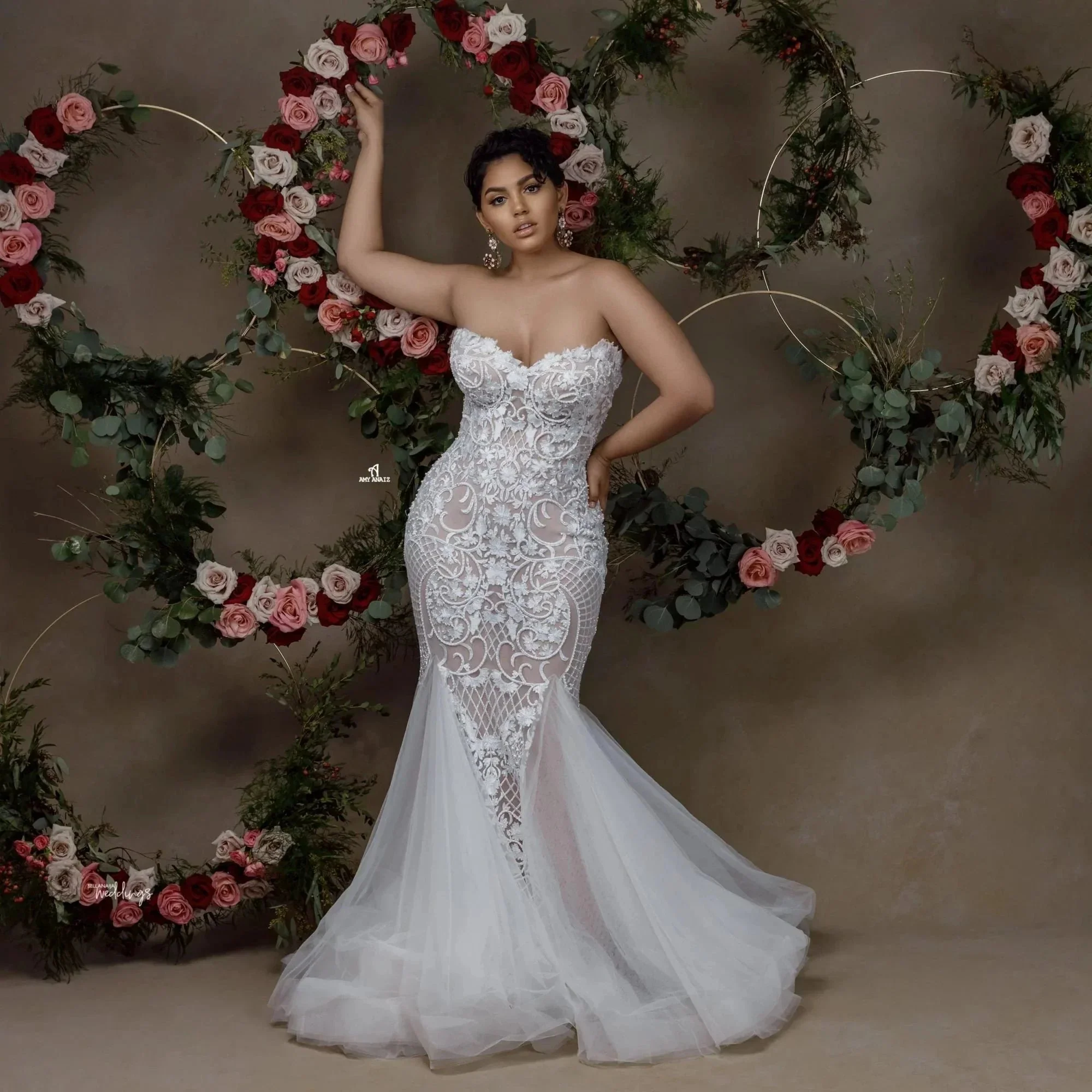 Sexy Sweetheart Sleeveless Lace Mermaid Wedding Dress With Applique - Image 3