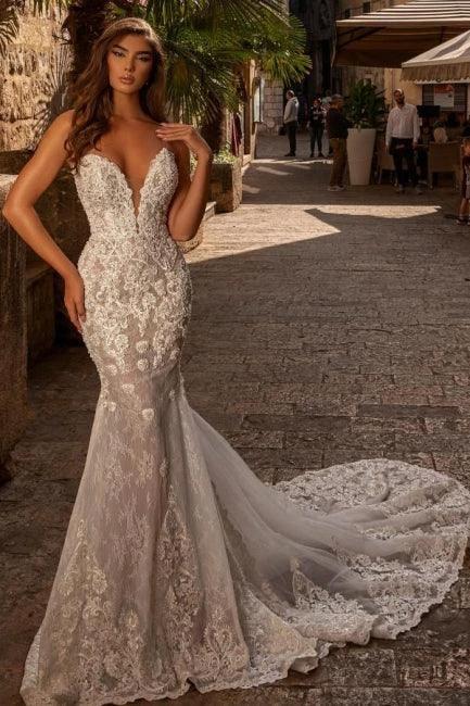 Sexy sweetheart sleeveless mermaid lace Wedding dresses - Image 3