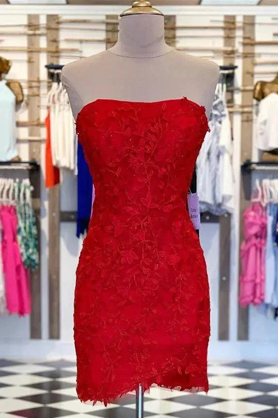 Sexy Tight Sleeveless Lace Short Prom Dresses Homecoming Dresses - Image 5