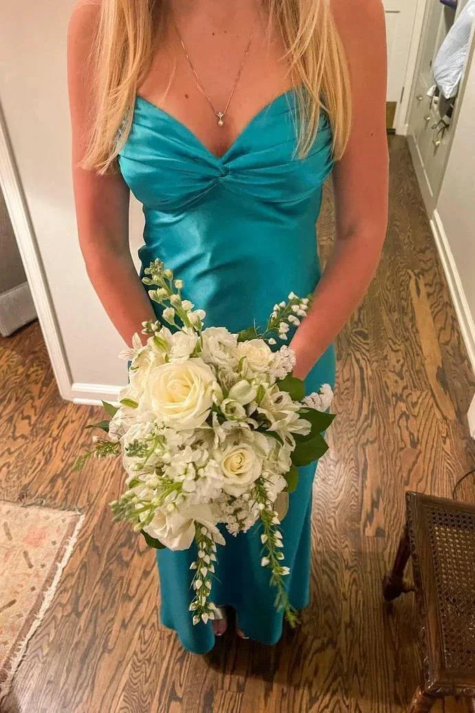 Sexy V Neck Backless Long Prom Dress Green Evening Gown Y7973 - Image 3