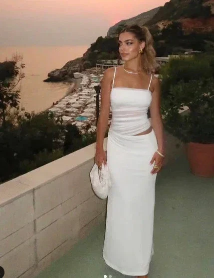 Sexy White Tight Evening Dress Aesthetic Outfit Dress Y4664 - Image 5