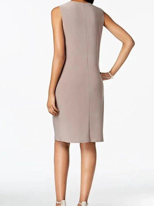 Sheath / Column Jacket Knee-Length Dresses Mother Of The Bride Dresses - Image 2