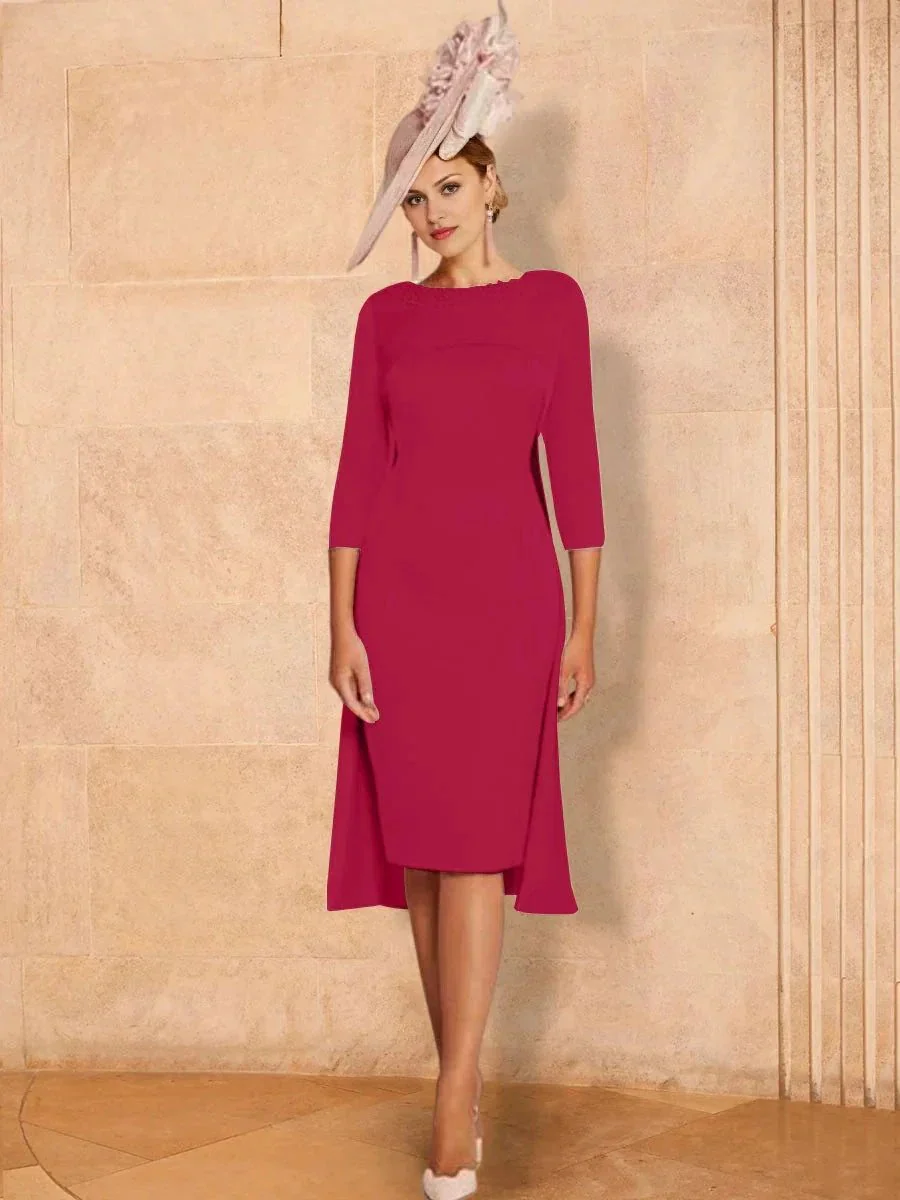 Sheath/Column Long Sleeves Mother of the Bride Dresses with Beading - Image 11