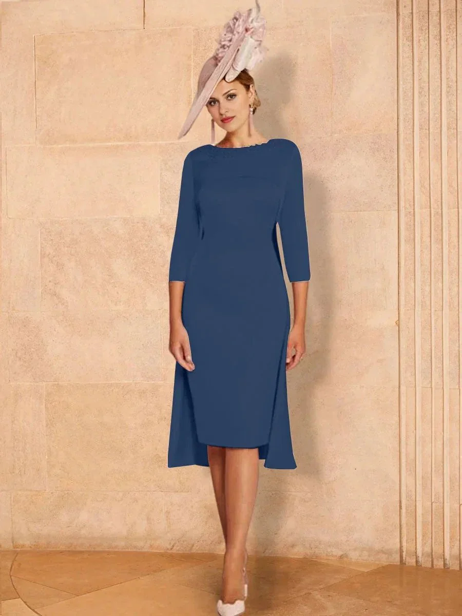 Sheath/Column Long Sleeves Mother of the Bride Dresses with Beading - Image 12