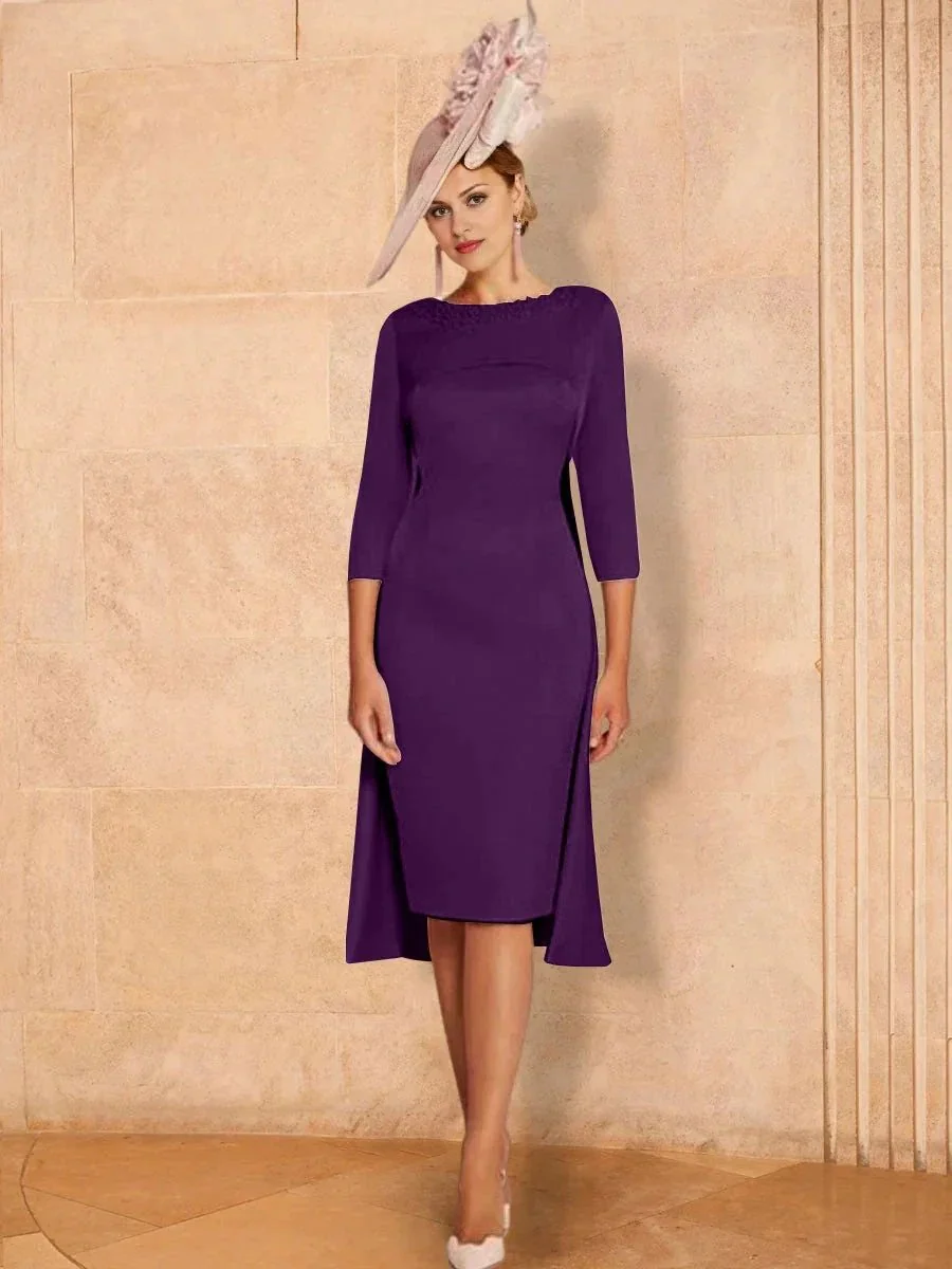 Sheath/Column Long Sleeves Mother of the Bride Dresses with Beading - Image 16