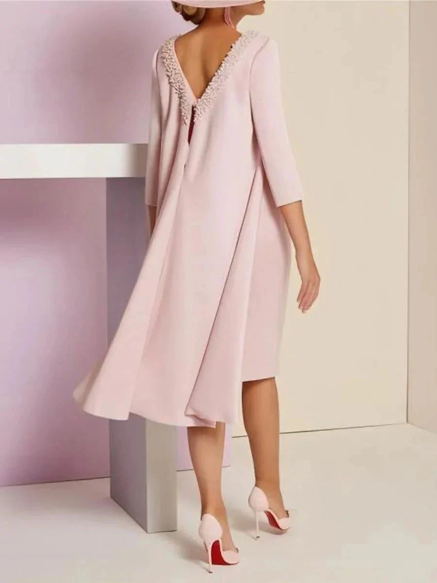 Sheath/Column Long Sleeves Mother of the Bride Dresses with Beading - Image 2