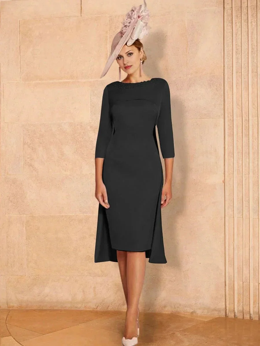 Sheath/Column Long Sleeves Mother of the Bride Dresses with Beading - Image 7