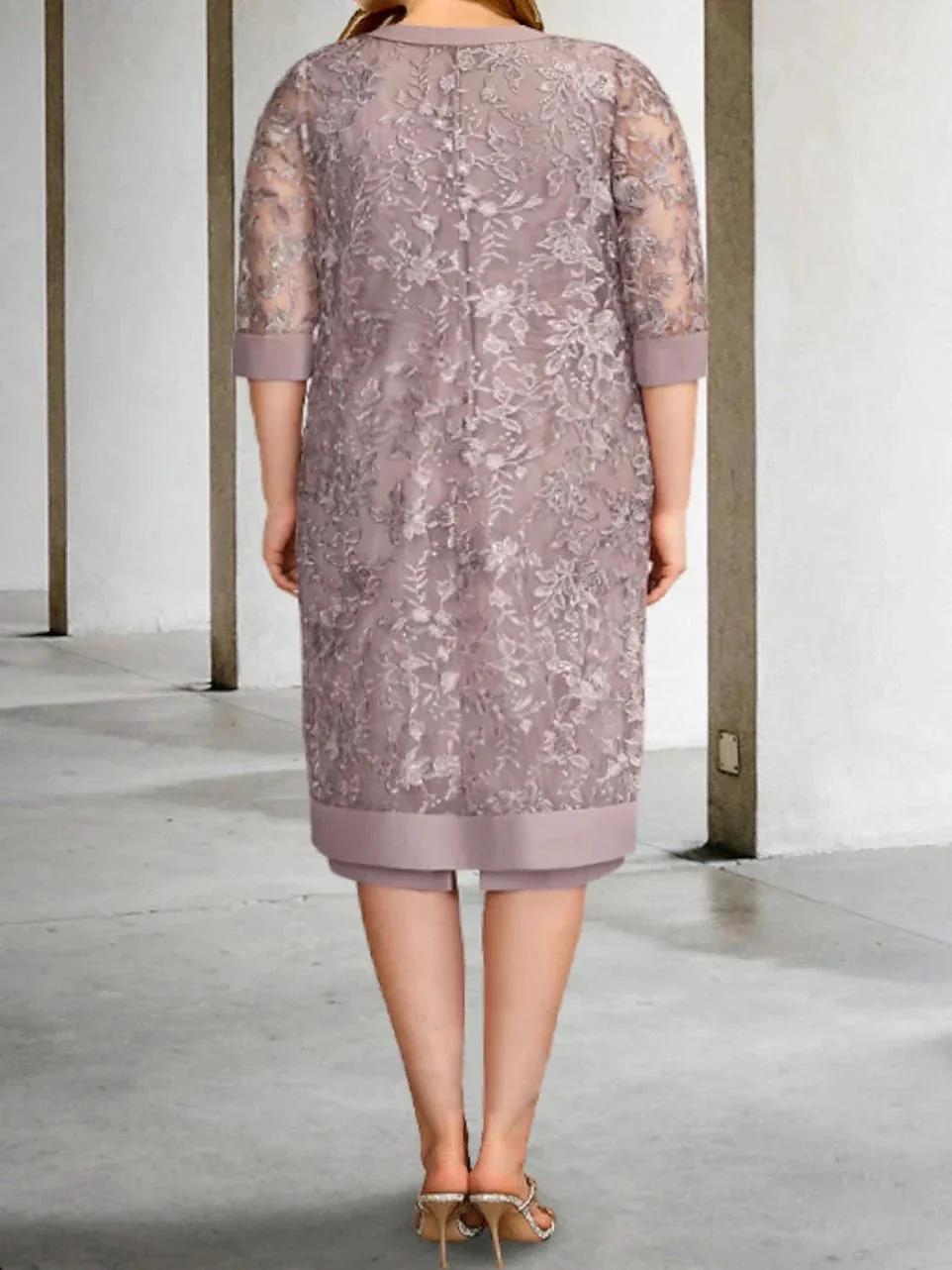 Sheath/Column Mother of the Bride Dresses with Jacket - Image 2