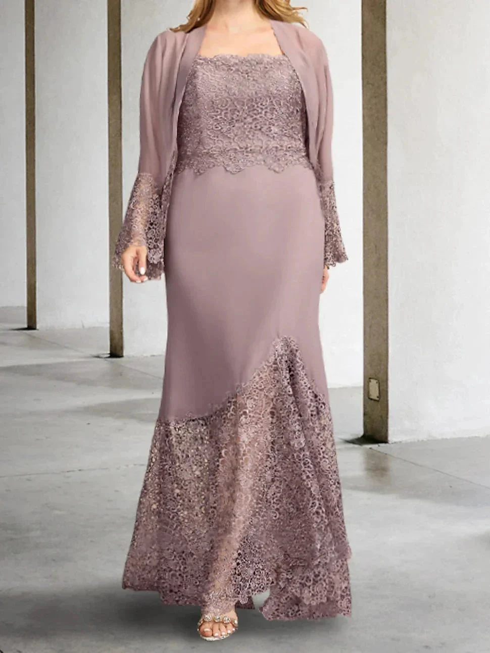 Sheath/Column Mother of the Bride Dresses with Jacket - Image 3