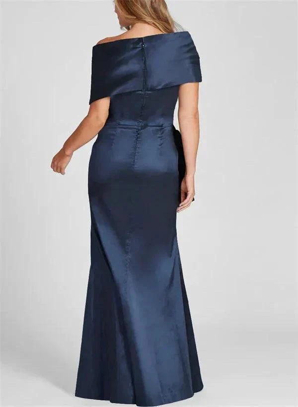 Sheath/Column Off-the-Shoulder Floor-Length Mother of the Bride Dresses - Image 2