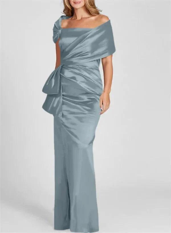 Sheath/Column Off-the-Shoulder Floor-Length Mother of the Bride Dresses - Image 22