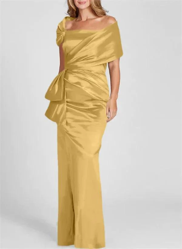 Sheath/Column Off-the-Shoulder Floor-Length Mother of the Bride Dresses - Image 26