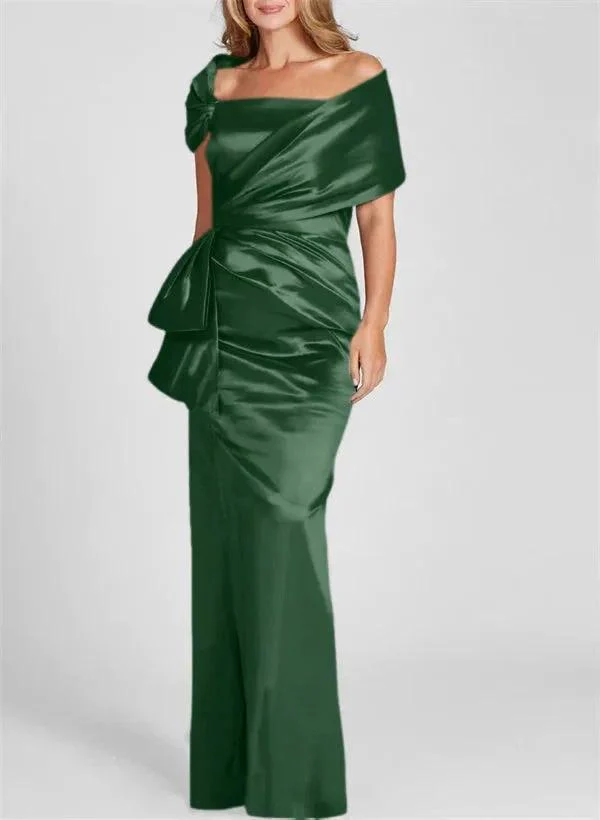 Sheath/Column Off-the-Shoulder Floor-Length Mother of the Bride Dresses - Image 28