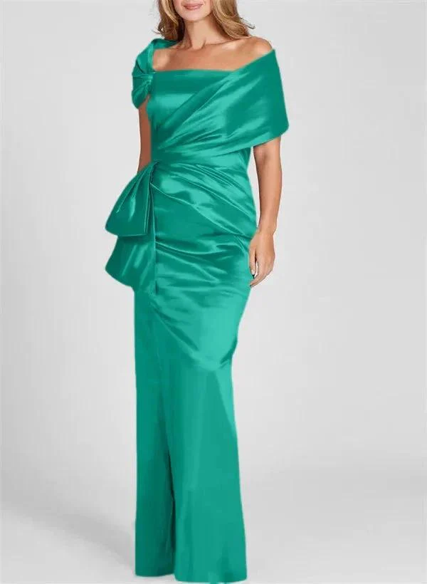 Sheath/Column Off-the-Shoulder Floor-Length Mother of the Bride Dresses - Image 31