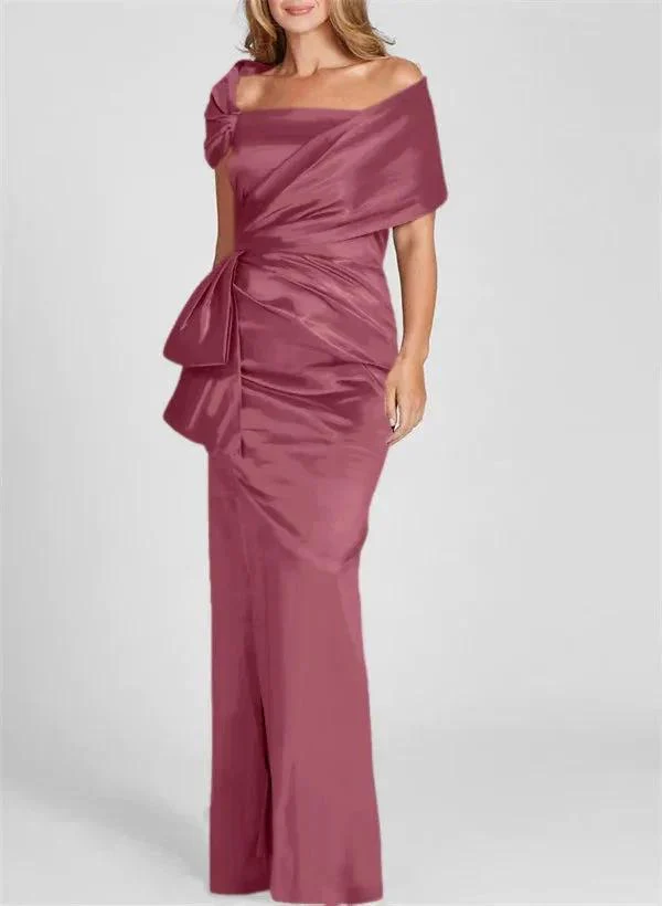 Sheath/Column Off-the-Shoulder Floor-Length Mother of the Bride Dresses - Image 36