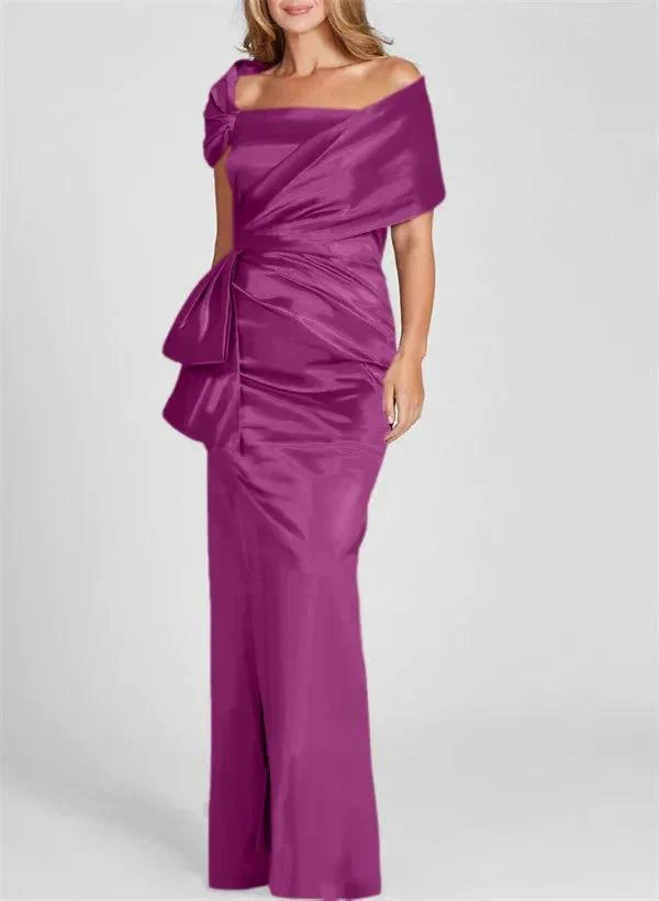 Sheath/Column Off-the-Shoulder Floor-Length Mother of the Bride Dresses - Image 39