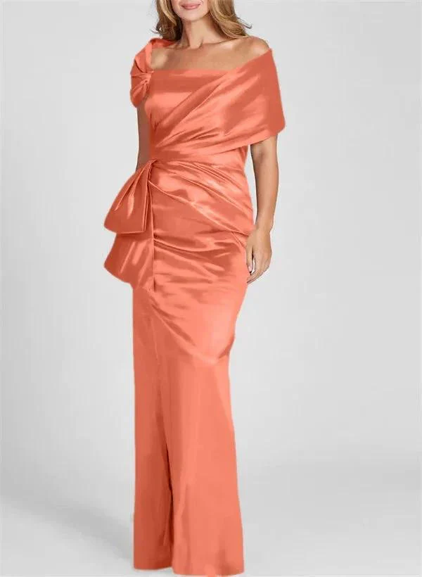 Sheath/Column Off-the-Shoulder Floor-Length Mother of the Bride Dresses - Image 40