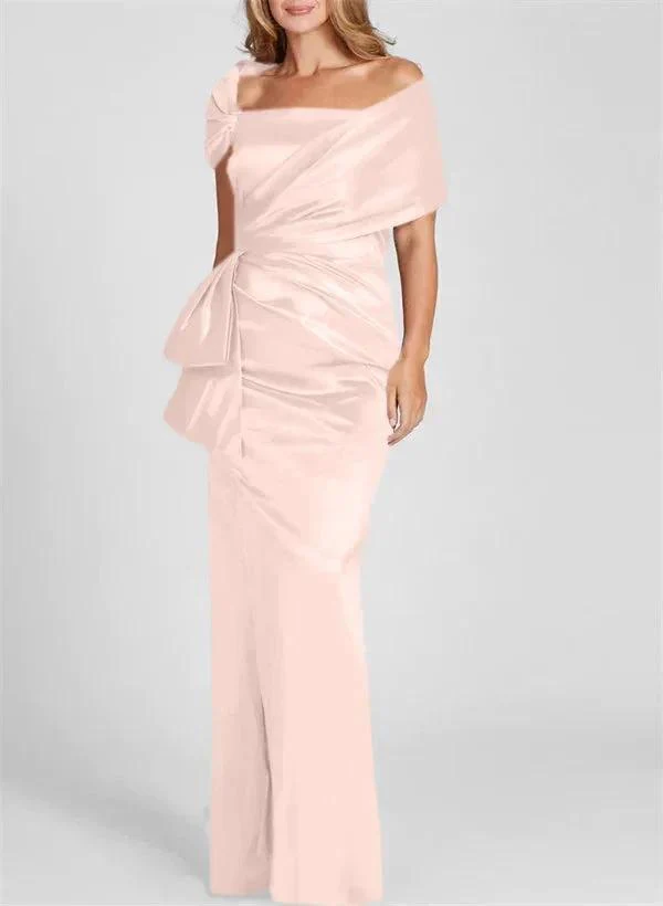 Sheath/Column Off-the-Shoulder Floor-Length Mother of the Bride Dresses - Image 42