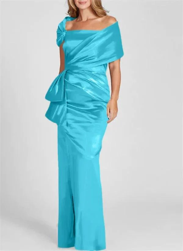 Sheath/Column Off-the-Shoulder Floor-Length Mother of the Bride Dresses - Image 44