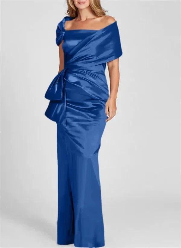 Sheath/Column Off-the-Shoulder Floor-Length Mother of the Bride Dresses - Image 46