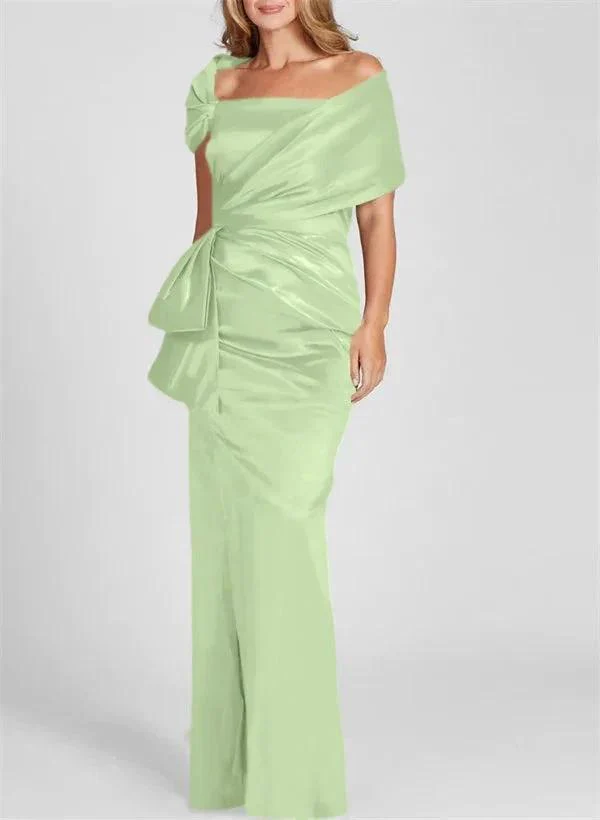 Sheath/Column Off-the-Shoulder Floor-Length Mother of the Bride Dresses - Image 47