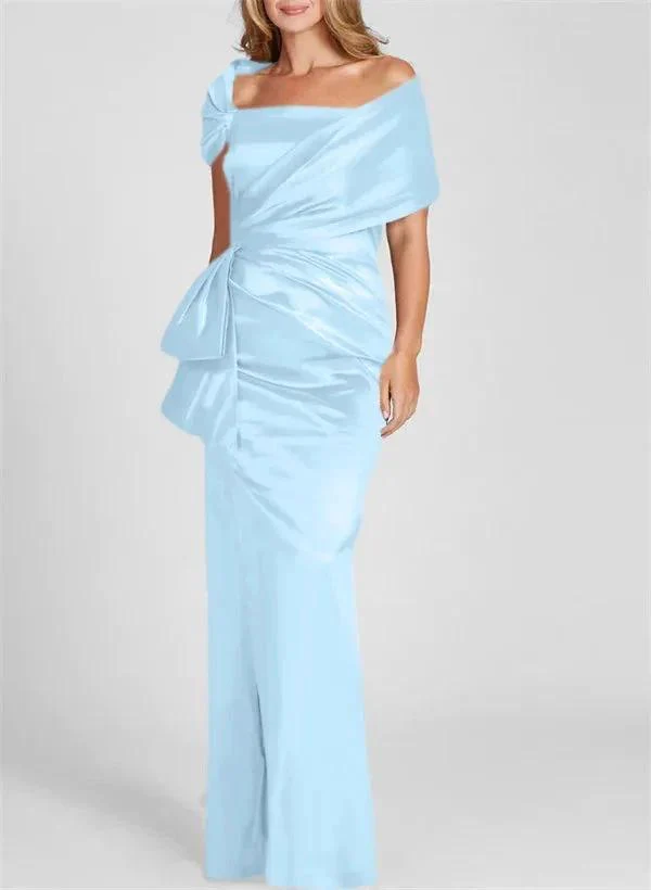 Sheath/Column Off-the-Shoulder Floor-Length Mother of the Bride Dresses - Image 49