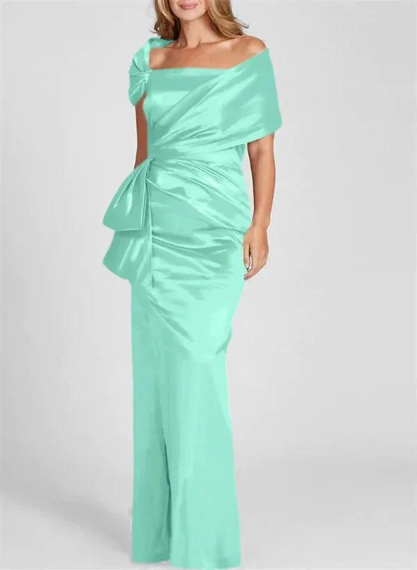 Sheath/Column Off-the-Shoulder Floor-Length Mother of the Bride Dresses - Image 50