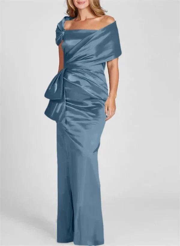 Sheath/Column Off-the-Shoulder Floor-Length Mother of the Bride Dresses - Image 51